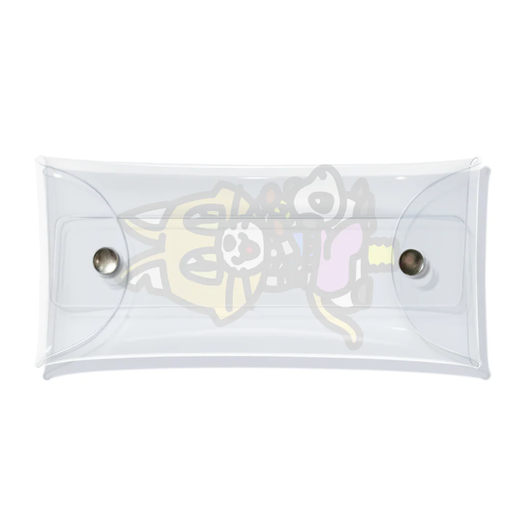 キャットＣのこうじょうけんがくのびよびよパンダキャットC Clear Multipurpose Case