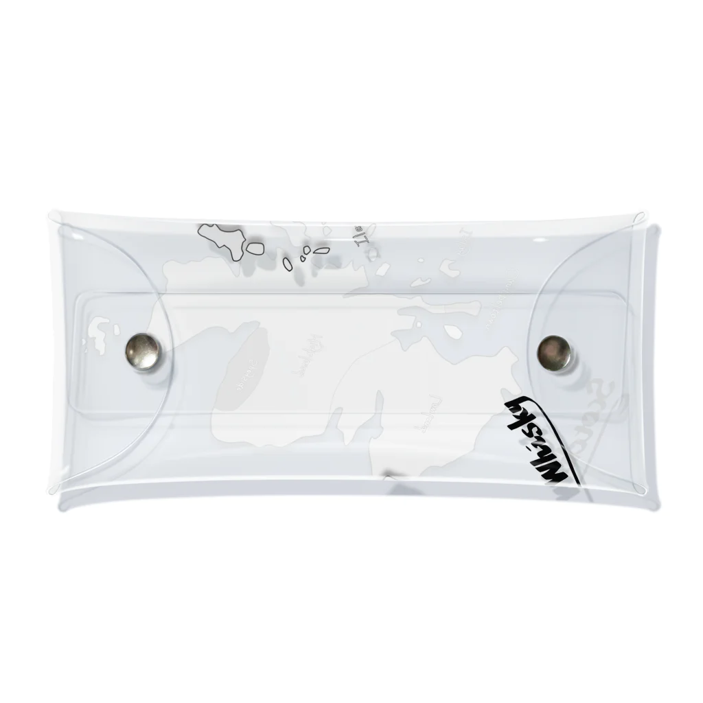 MedusasのScotch Whisky‘s  map (モノクロver) Clear Multipurpose Case