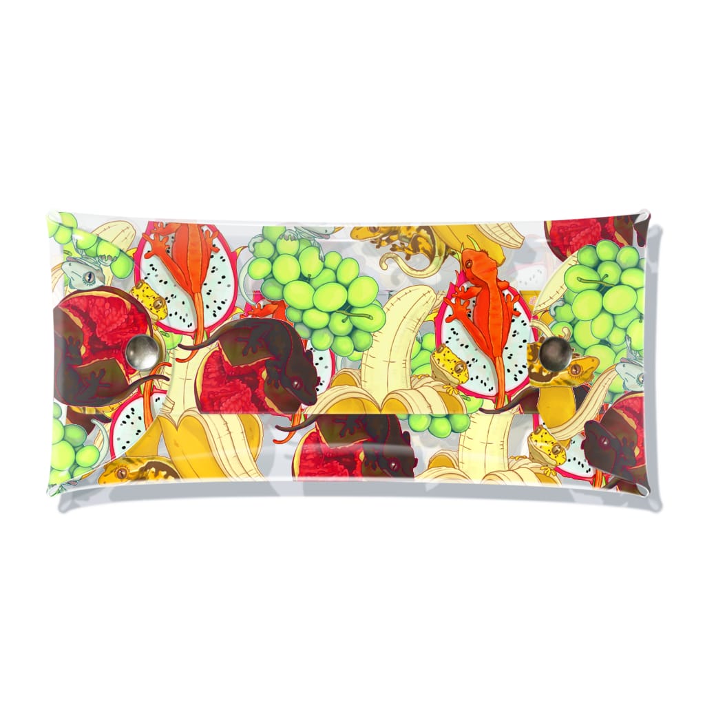 檸檬飴のクレステッドゲッコー×フルーツ盛り合わせ Clear Multipurpose Case