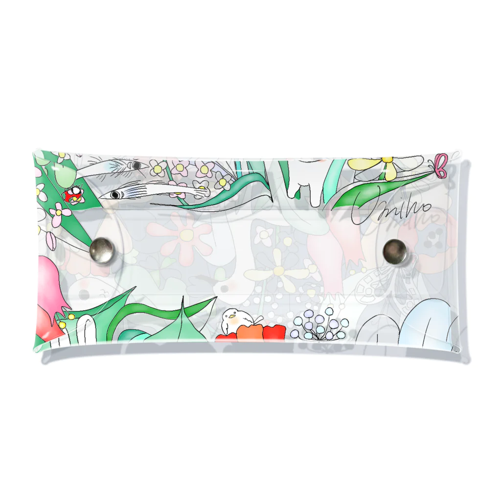 amamoのflowers & animals Clear Multipurpose Case