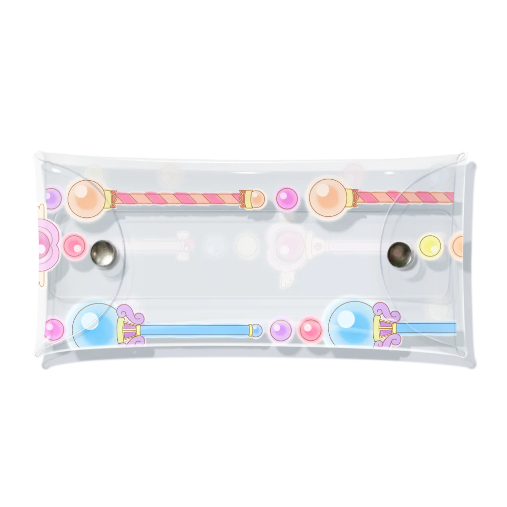 プリズモリイの箱の魔法少女のゆめかわステッキ&パステルカラーの魔法玉石～ストライプ～ Clear Multipurpose Case