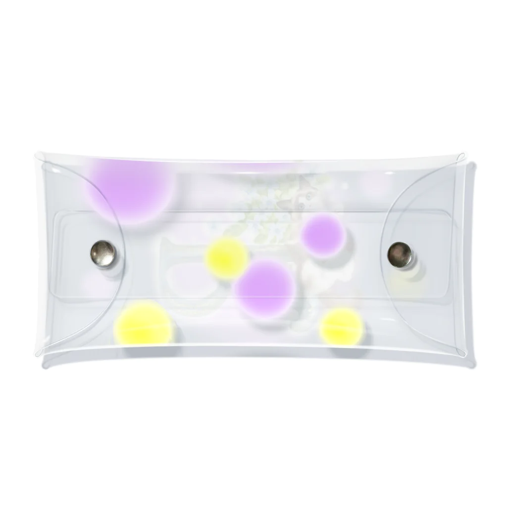 koko chamo*のflower&cat R Clear Multipurpose Case