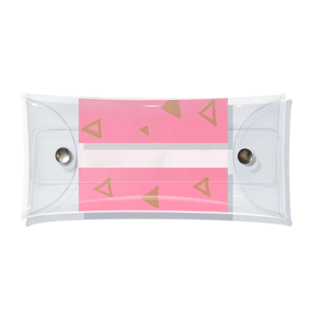 Saki YのPink Triangle Clear Multipurpose Case