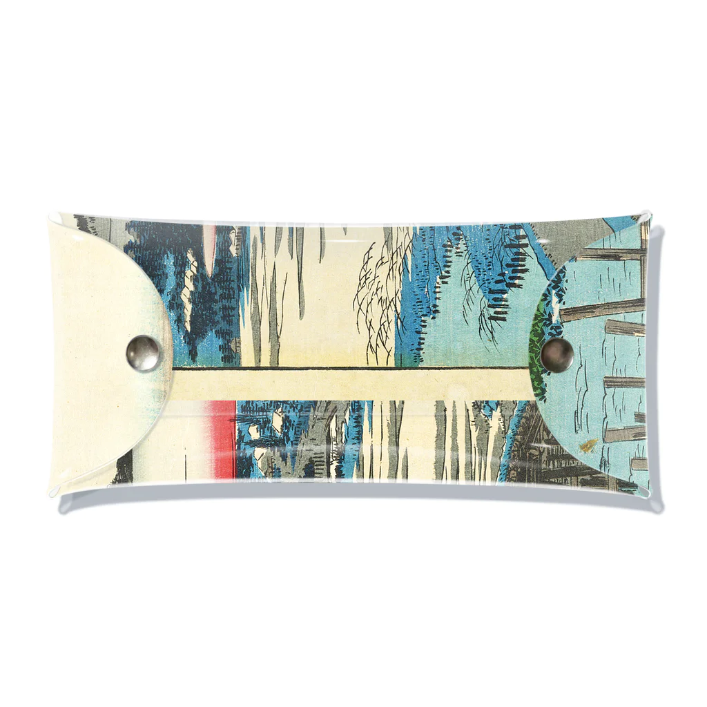 SANKAKU DESIGN STOREの「名所江戸百景・高田姿見のはし俤の橋砂利場」風景画。 Clear Multipurpose Case