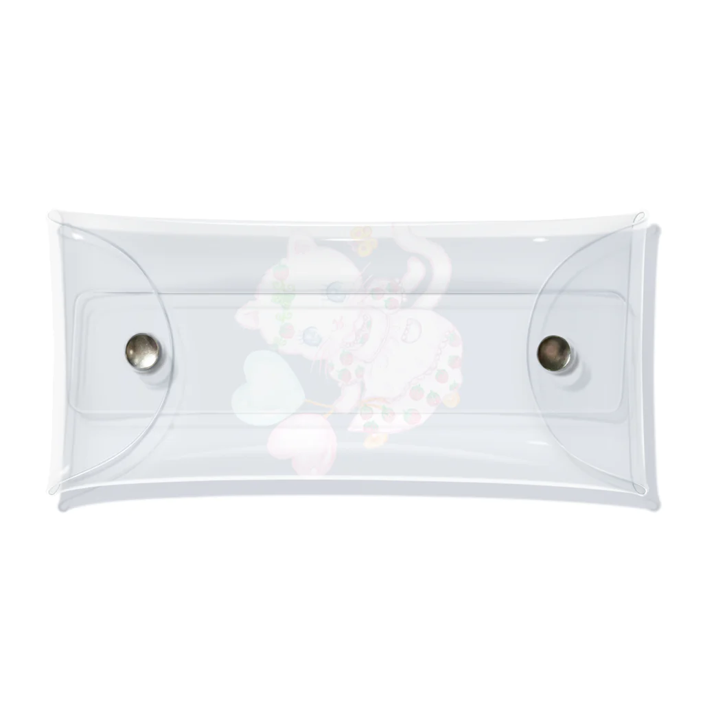 メルティカポエミュウのいちごみるくにゃん Clear Multipurpose Case