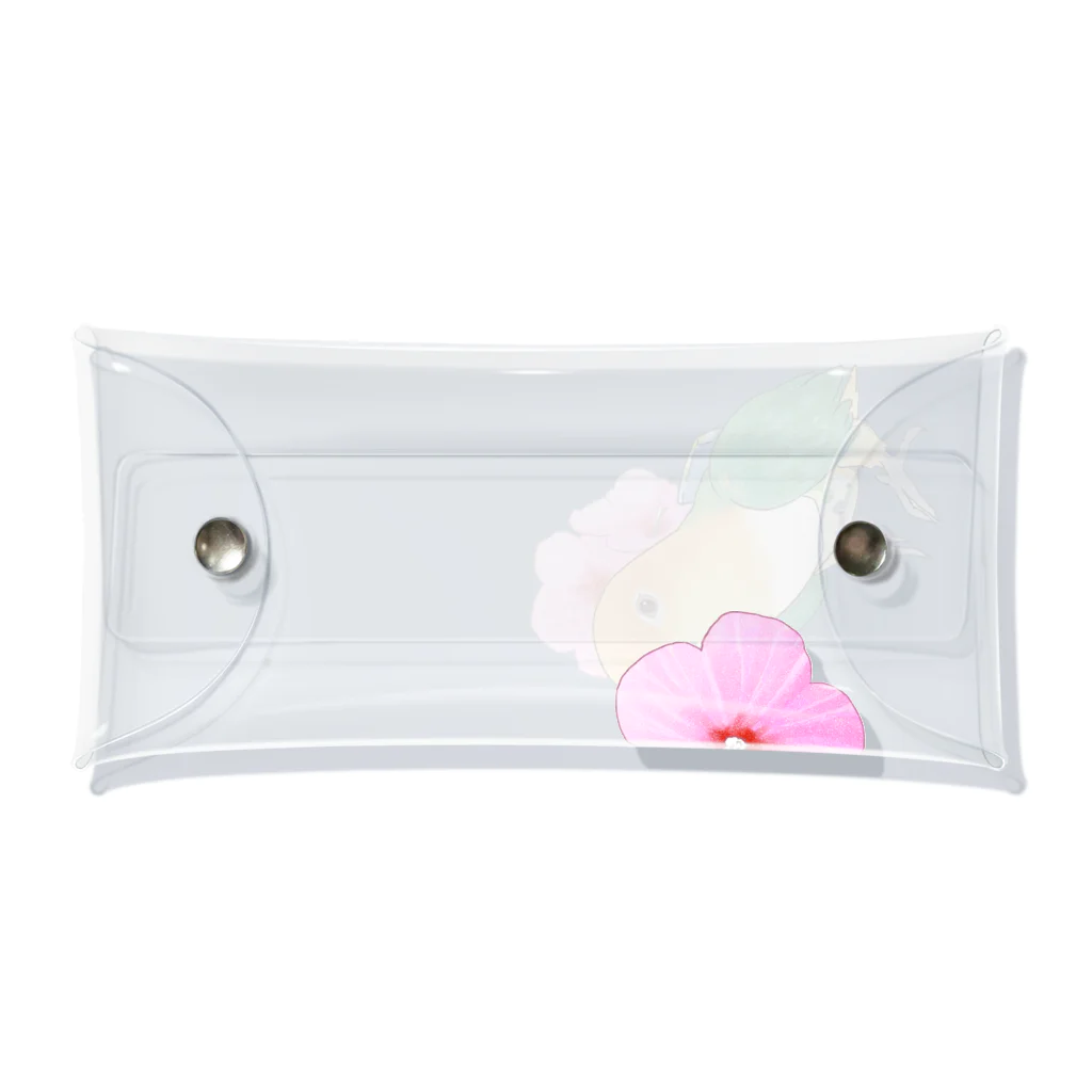 まめるりはことりのお花とシロハラインコちゃん【まめるりはことり】 Clear Multipurpose Case