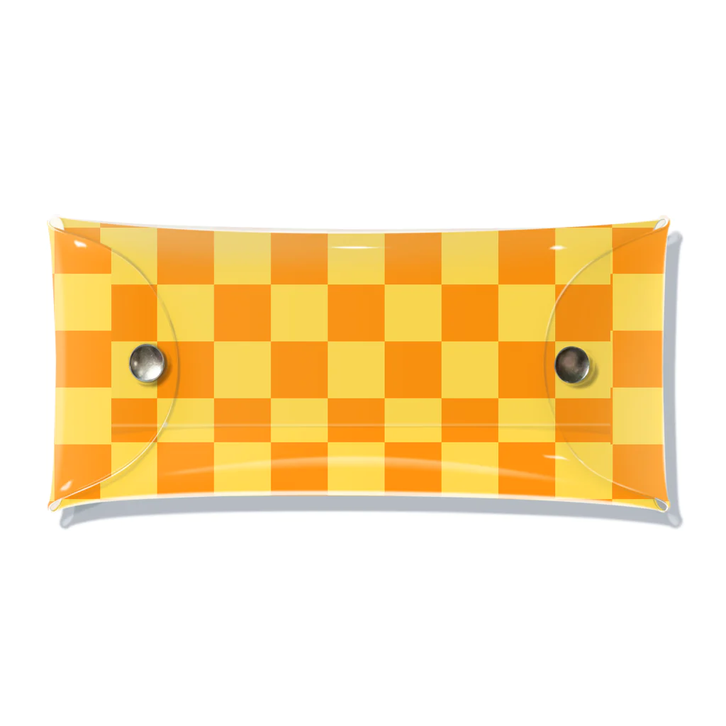 FreeStylersの【FreeStylers】check orange yellow Clear Multipurpose Case