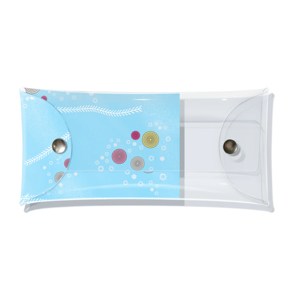 謎はないけど謎解き好きのお店の謎柄の和風グッズA（空色） / Japanese style goods A inspired by escape room (Light blue) Clear Multipurpose Case