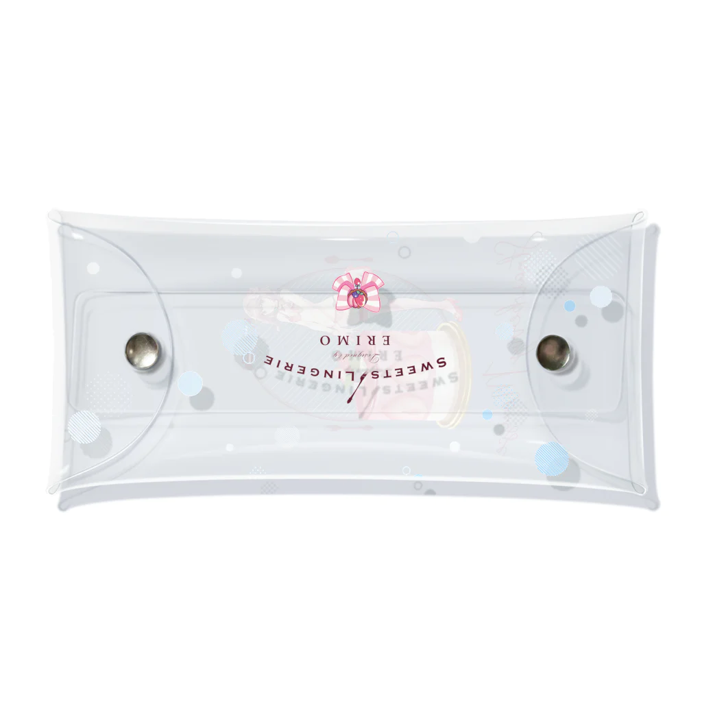 ERIMO–WORKSのSweets Lingerie clear multi case "Strawberry Mousse"  クリアマルチケース