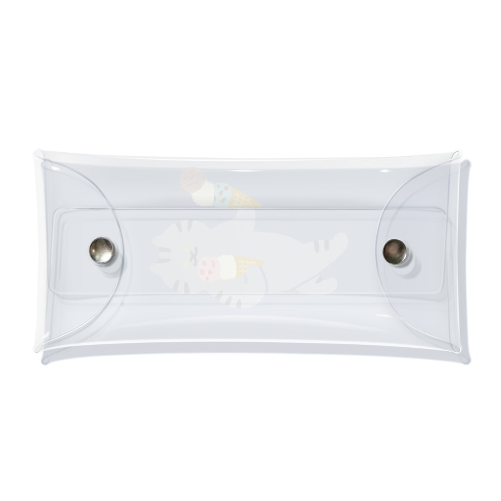 SUIMINグッズのお店のアイスクリームを慎重に運ぶねこ Clear Multipurpose Case