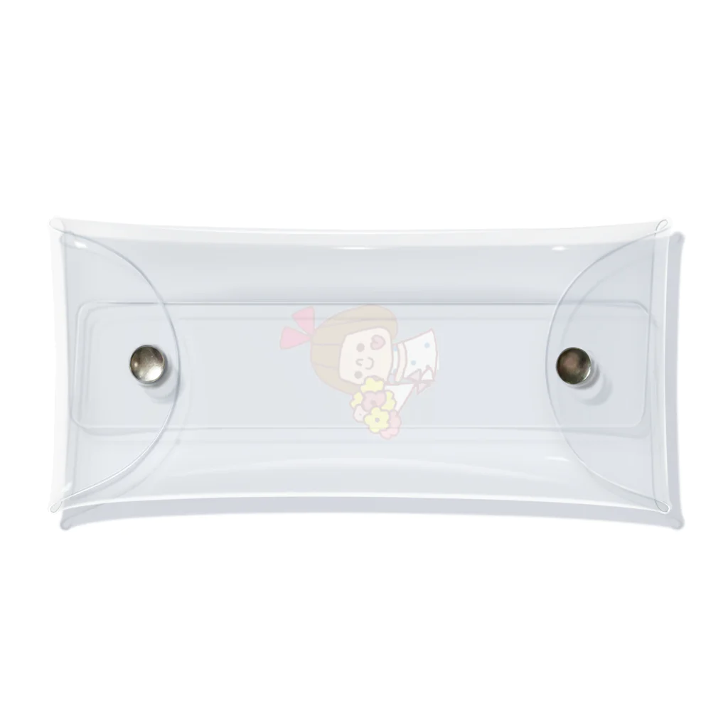 かょのこHANKOの花束ぴんきーりぼんちゃん Clear Multipurpose Case