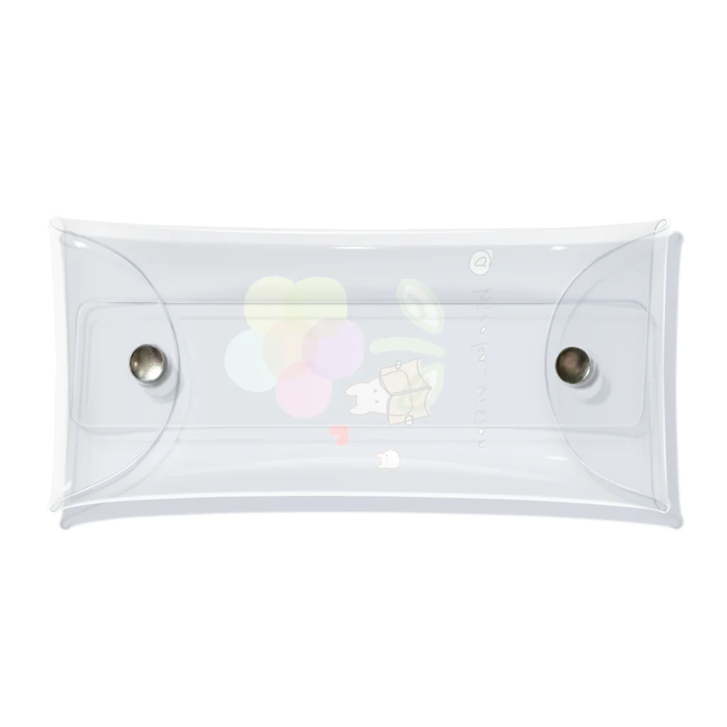 ひろねこさんの冒険*♡･゜の本とお花と♪ Clear Multipurpose Case