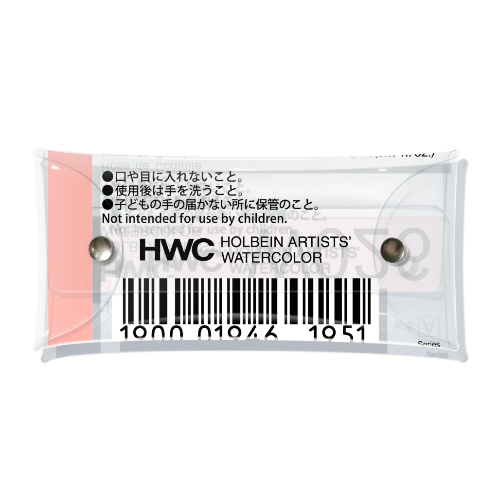 ホルベインSUZURI店のシェルピンクのラベル 투명 동전 지갑