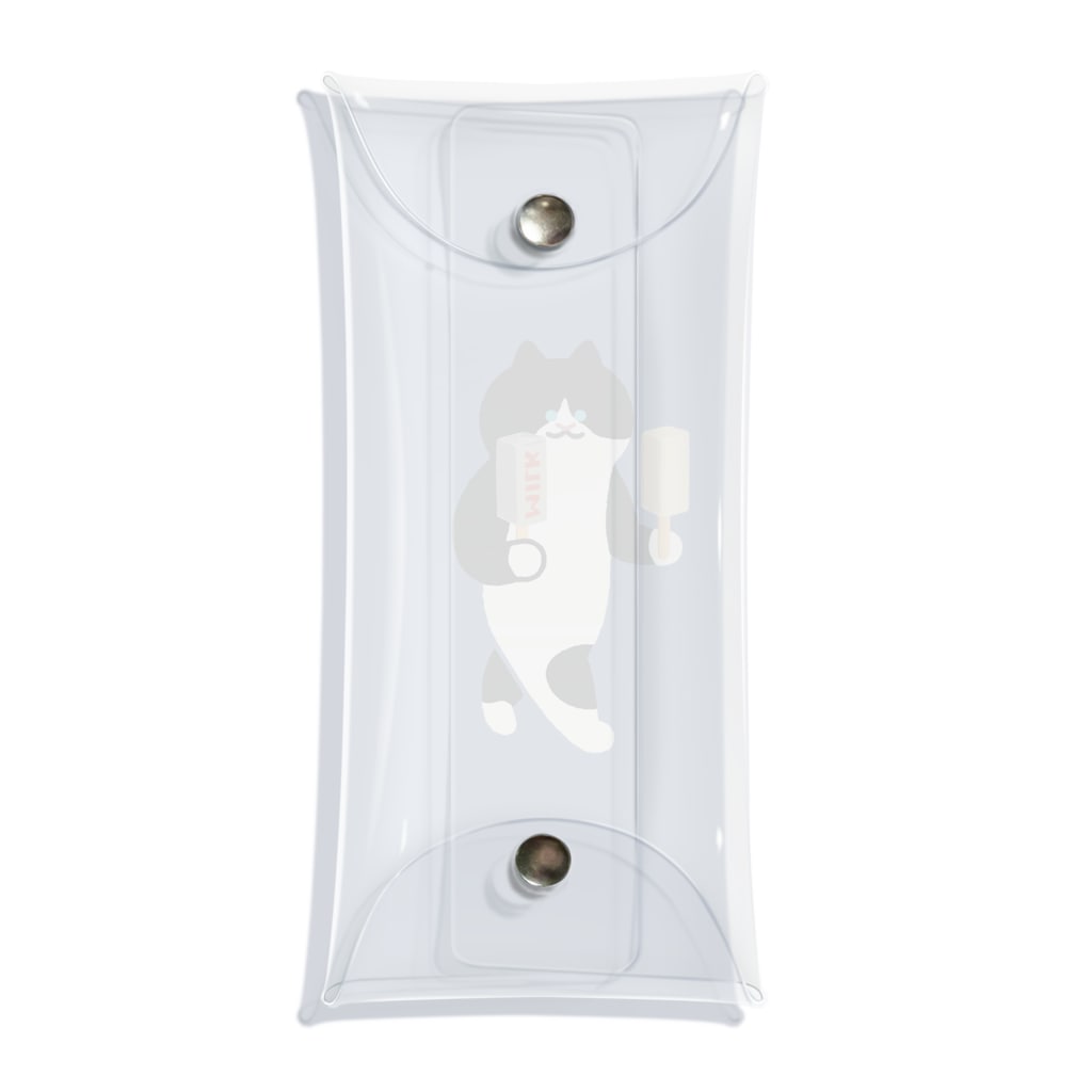 SUIMINグッズのお店のミルクアイスをまじめに運ぶねこ Clear Multipurpose Case