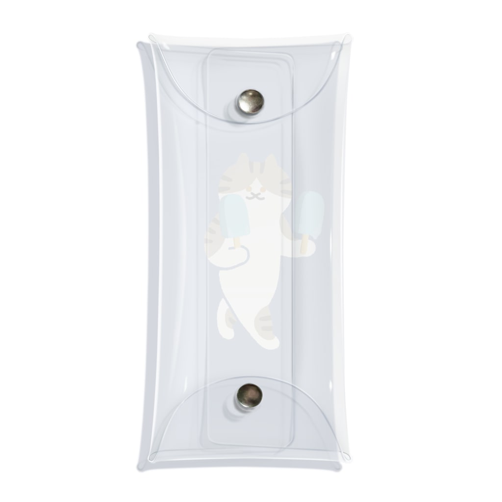 SUIMINグッズのお店のソーダアイスを意気揚々と運ぶねこ Clear Multipurpose Case