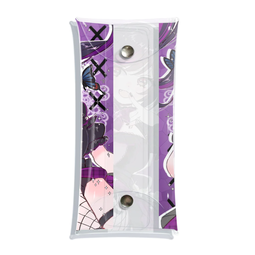 黒蝶羽くろろ🦋🖤💜のハフアニきらきらろろグッズシリーズ Clear Multipurpose Case