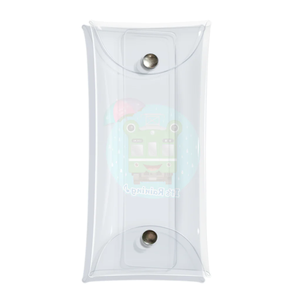 Train Kids! SOUVENIR SHOPのカエル電車「 雨♪」 Clear Multipurpose Case