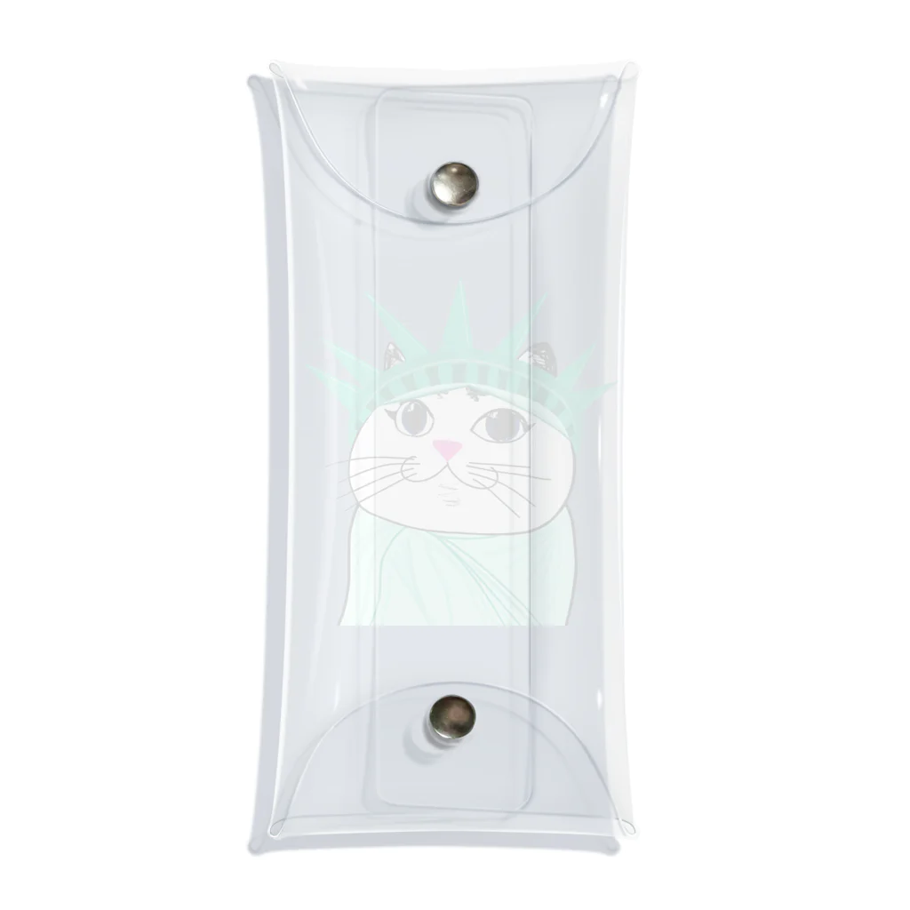 Lovecatfashionの自由のモチ猫ちゃん Clear Multipurpose Case