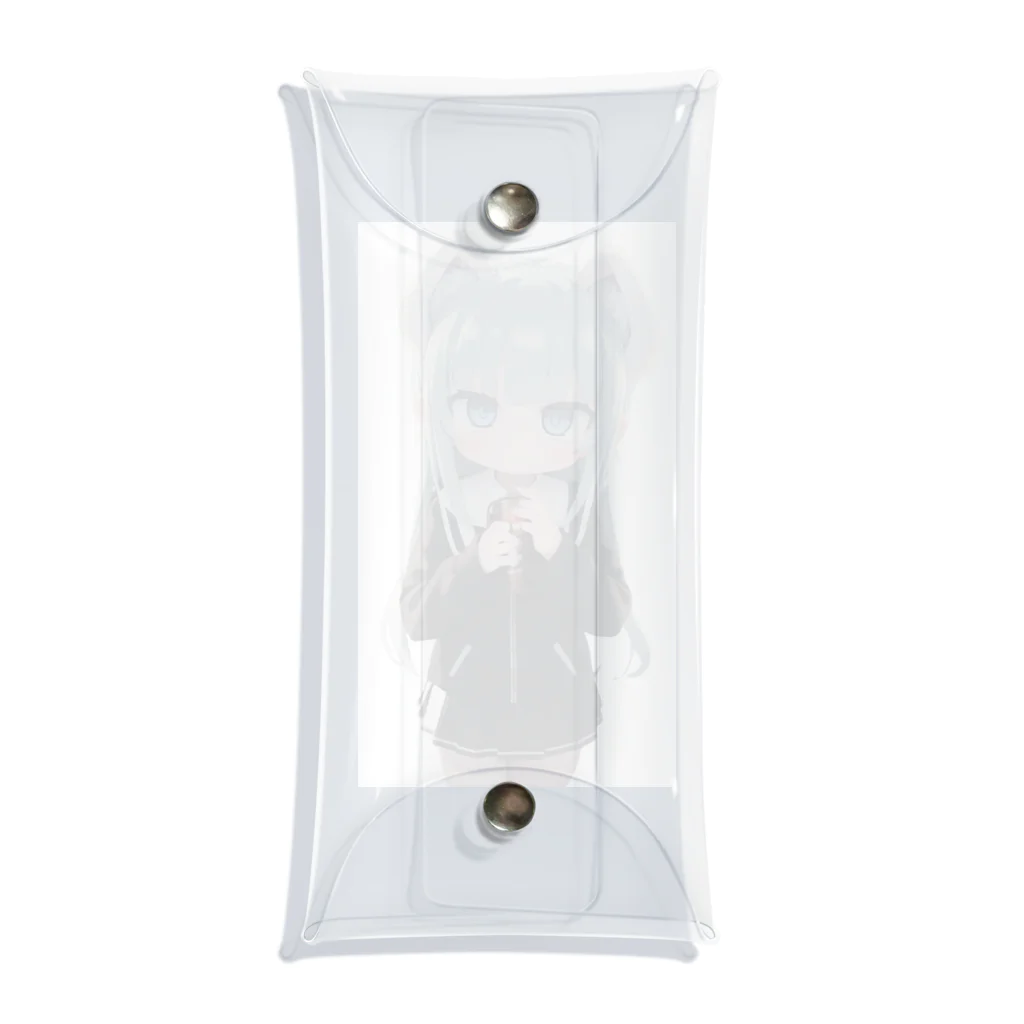 ケモ耳美少女キツネちゃん（AIart）の獣の耳と美しい青い目少女 Clear Multipurpose Case