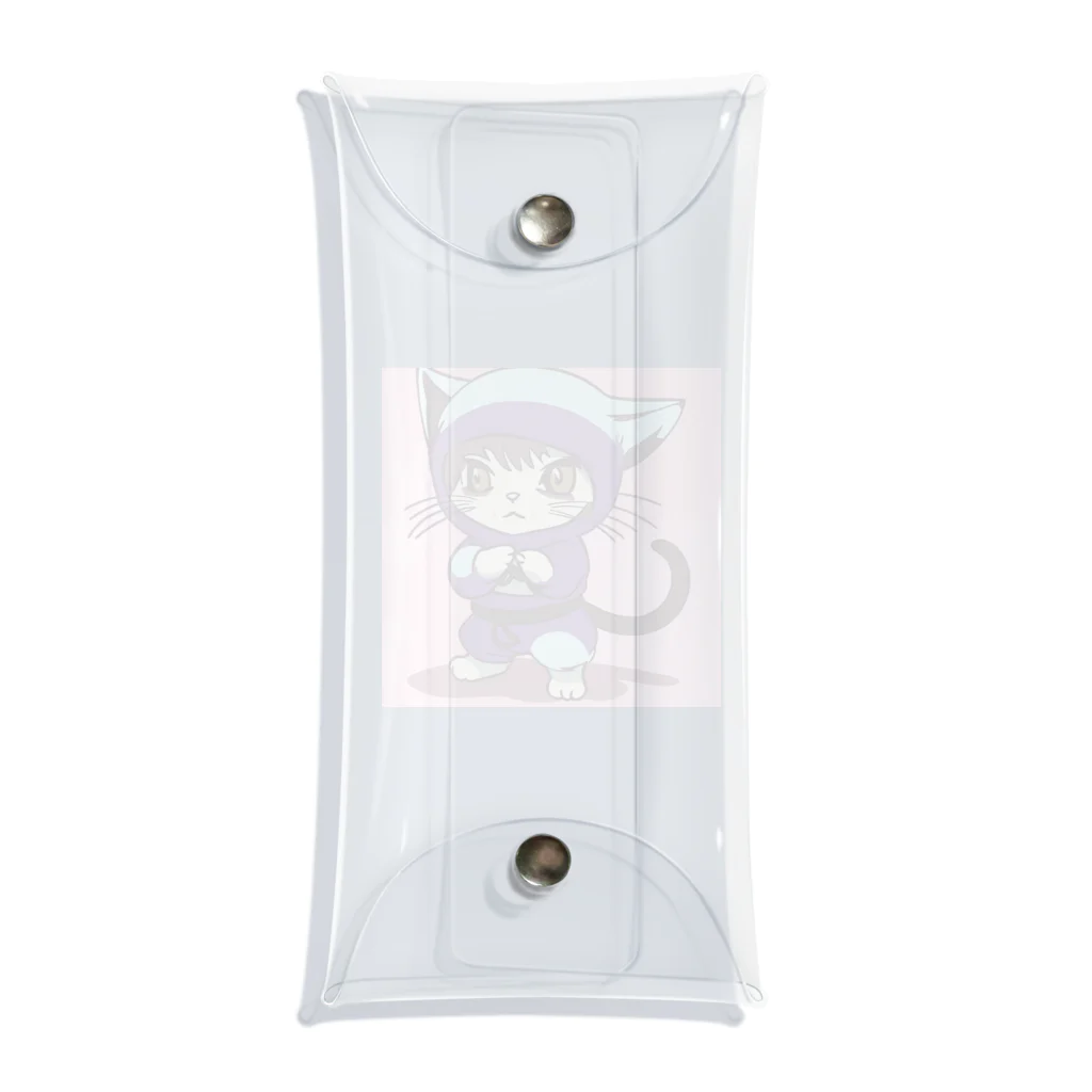 可愛い猫ちゃんの見習い忍者猫ちゃん Clear Multipurpose Case