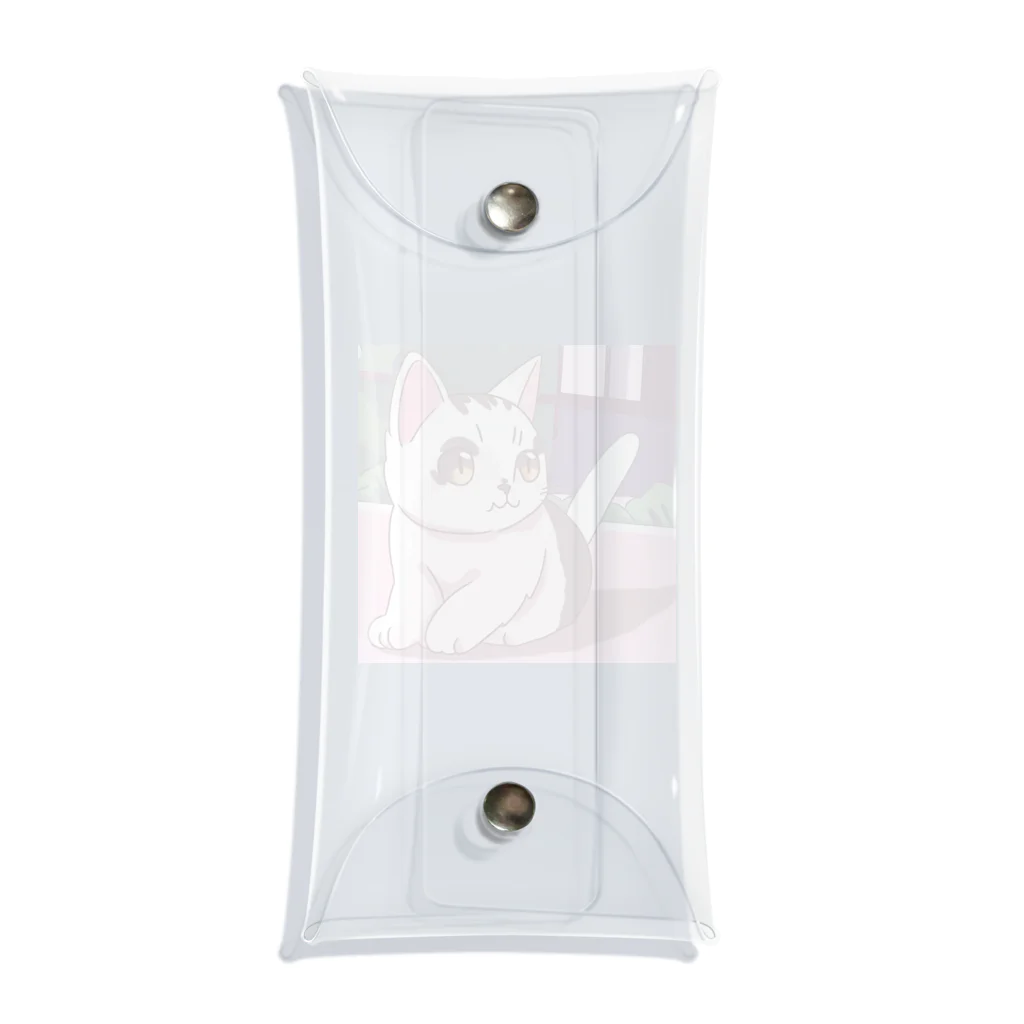 ハチワレにゃんこの軌跡の白茶ハーフの可愛い子猫グッズ Clear Multipurpose Case