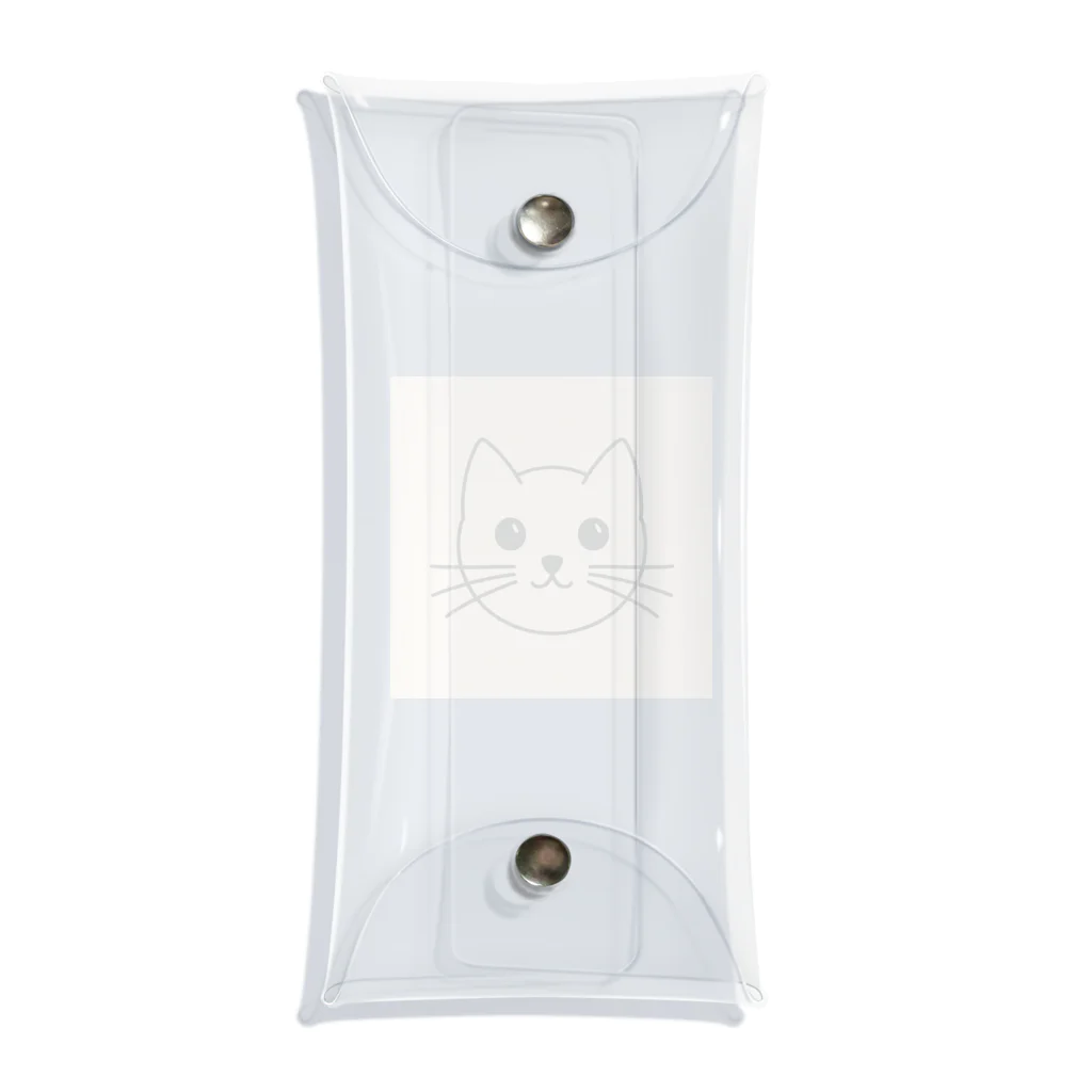 Cats-loveのシンプルモダンな猫フェイスイラスト Clear Multipurpose Case