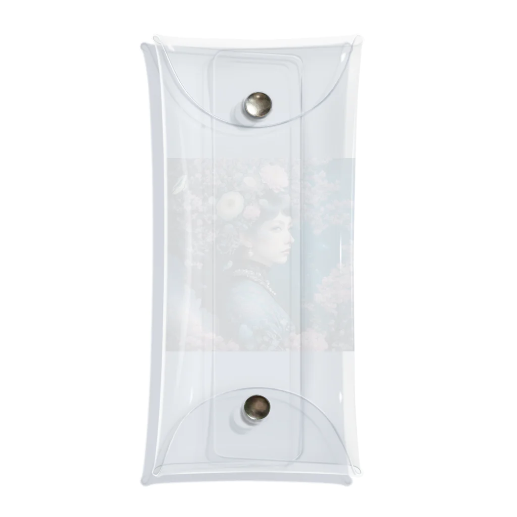 ZZRR12の「夜桜の幻想：桜の精霊」 - "Night Sakura Fantasia: Spirit of the Cherry Blossom" Clear Multipurpose Case