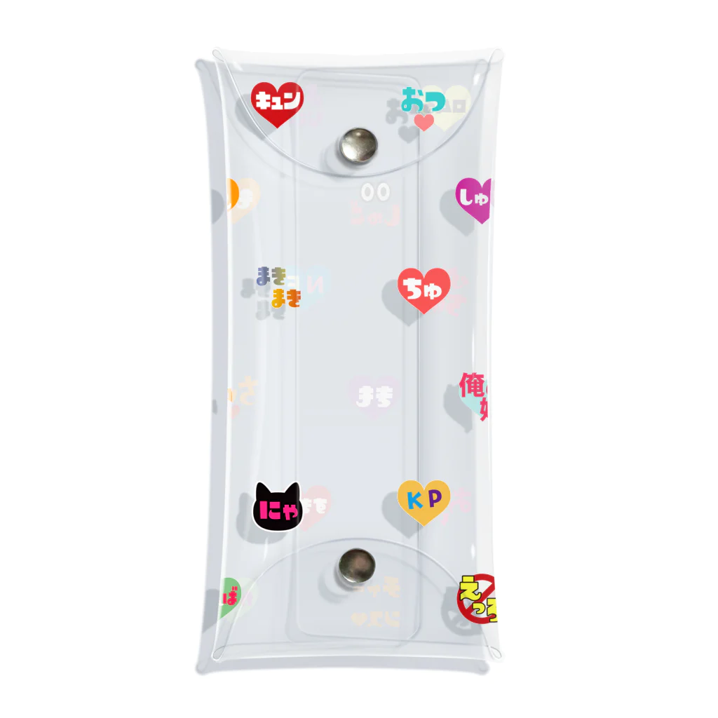 おべやちゃんのおべやスタンプモノグラム Clear Multipurpose Case