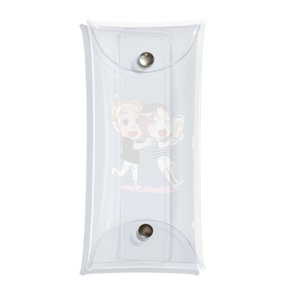 バツ2バツ1再婚夫婦公式ショップのバツ2バツ1再婚夫婦イラスト Clear Multipurpose Case