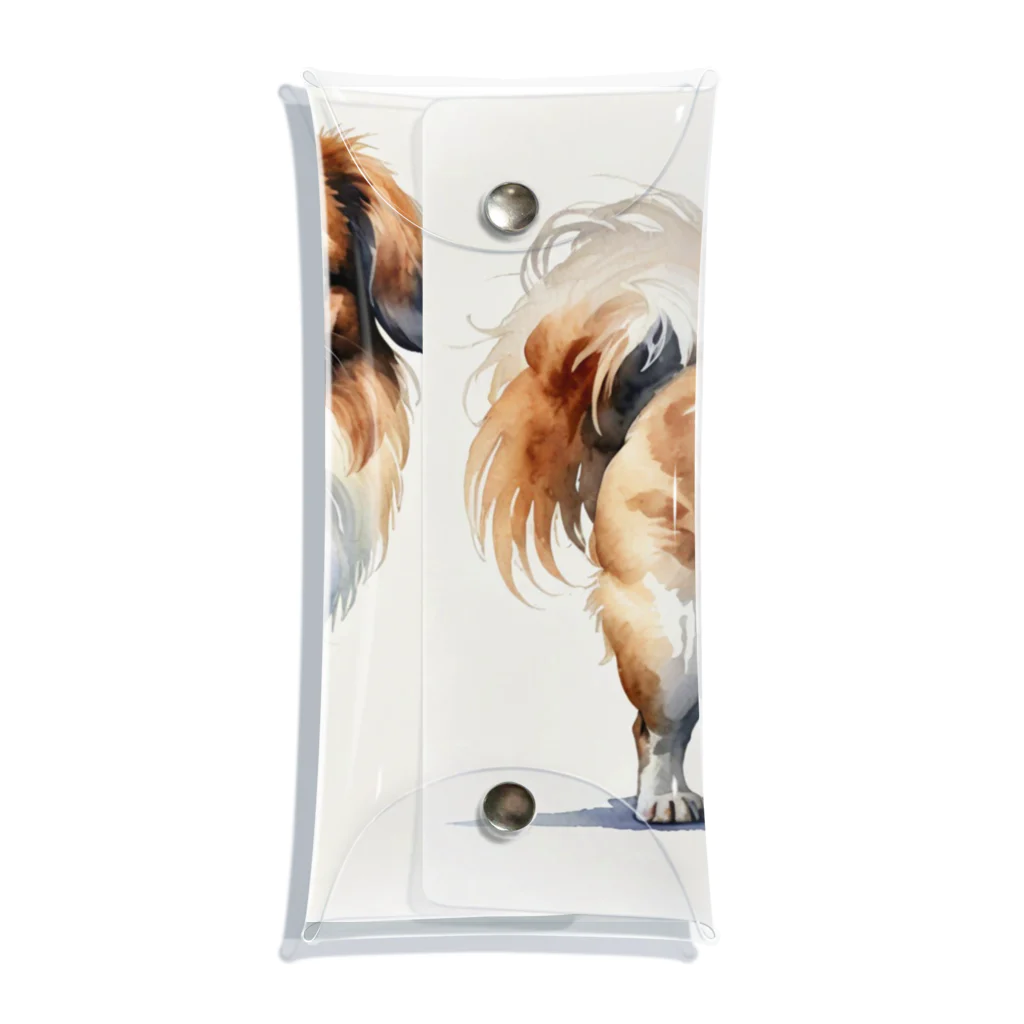 Animal Illustration shopのチン　Japanese Chin　水彩画風 Clear Multipurpose Case