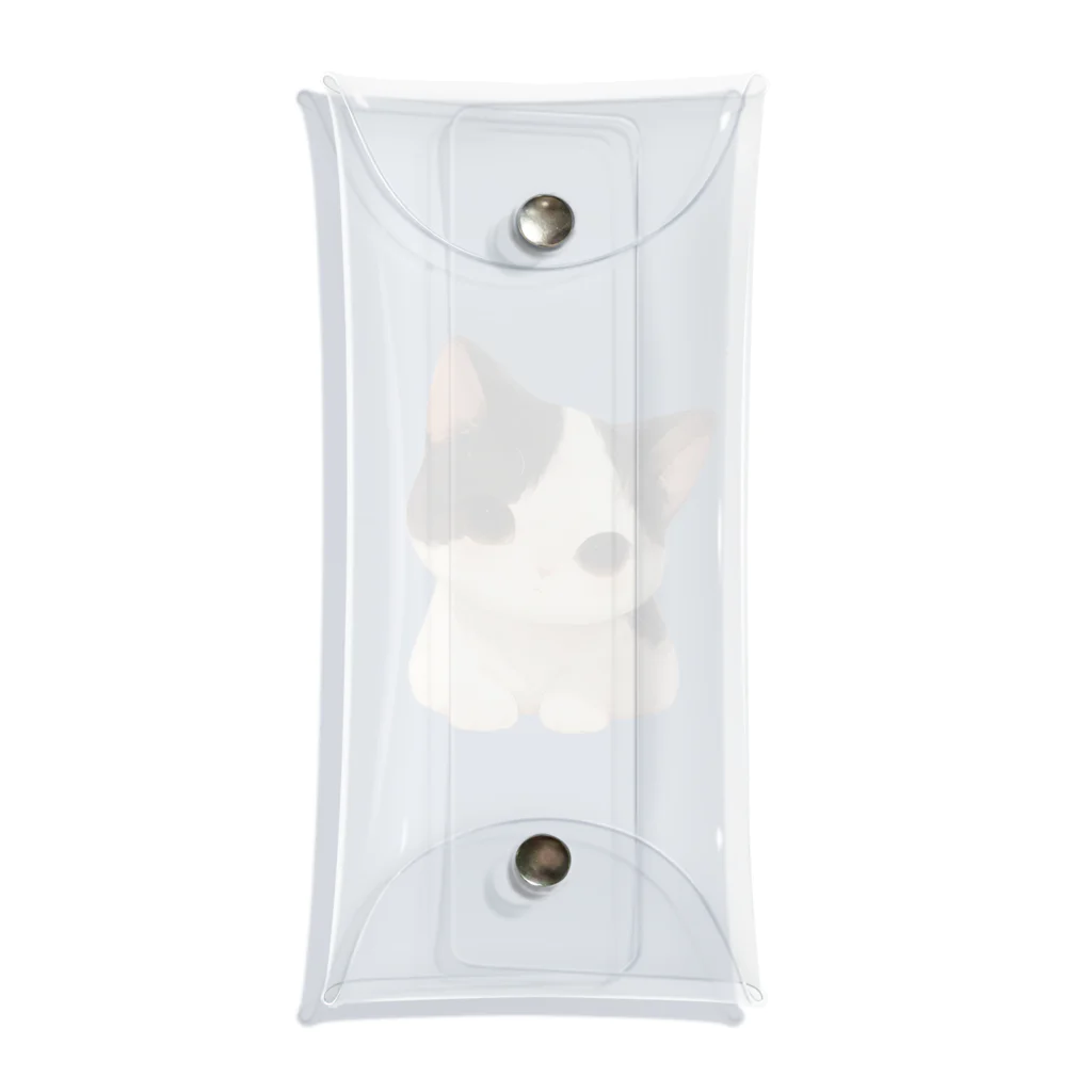 Cute Animalsのモノクロ猫 Clear Multipurpose Case