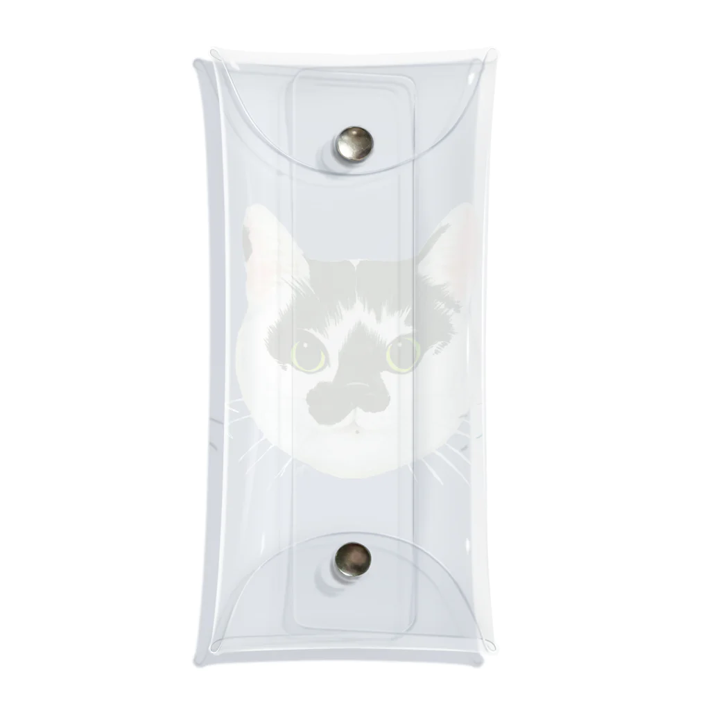 segasworksのねこさんのお顔（白黒ねこ） Clear Multipurpose Case