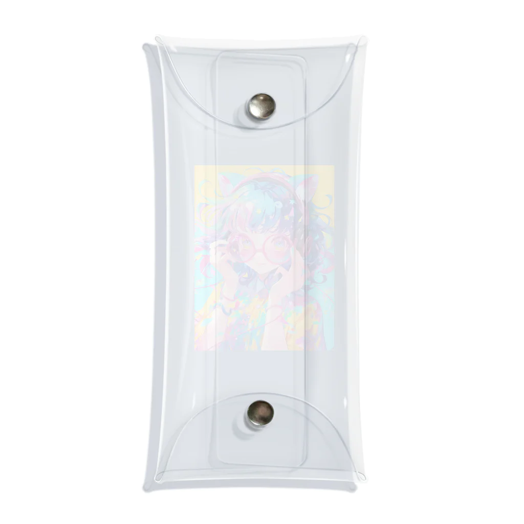 no_mi_Ke08のメガネの可愛い女の子のキャラクター Clear Multipurpose Case