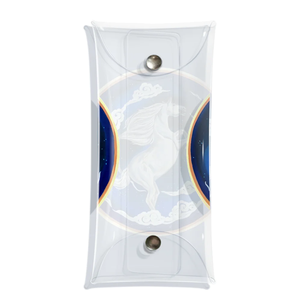猫の頭の十三支・馬 Clear Multipurpose Case