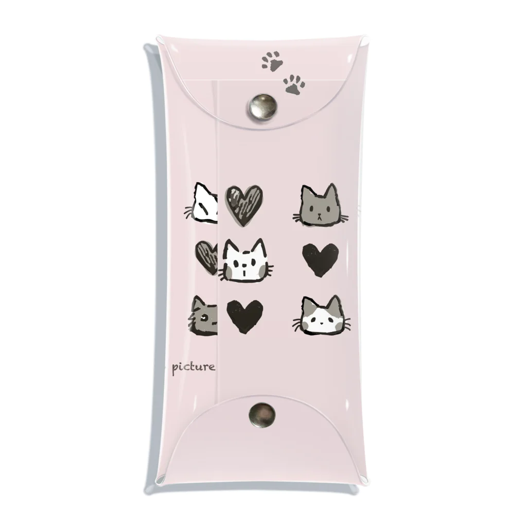 猫のグッズ屋 “ ねこつながり "のねこつながり Clear Multipurpose Case