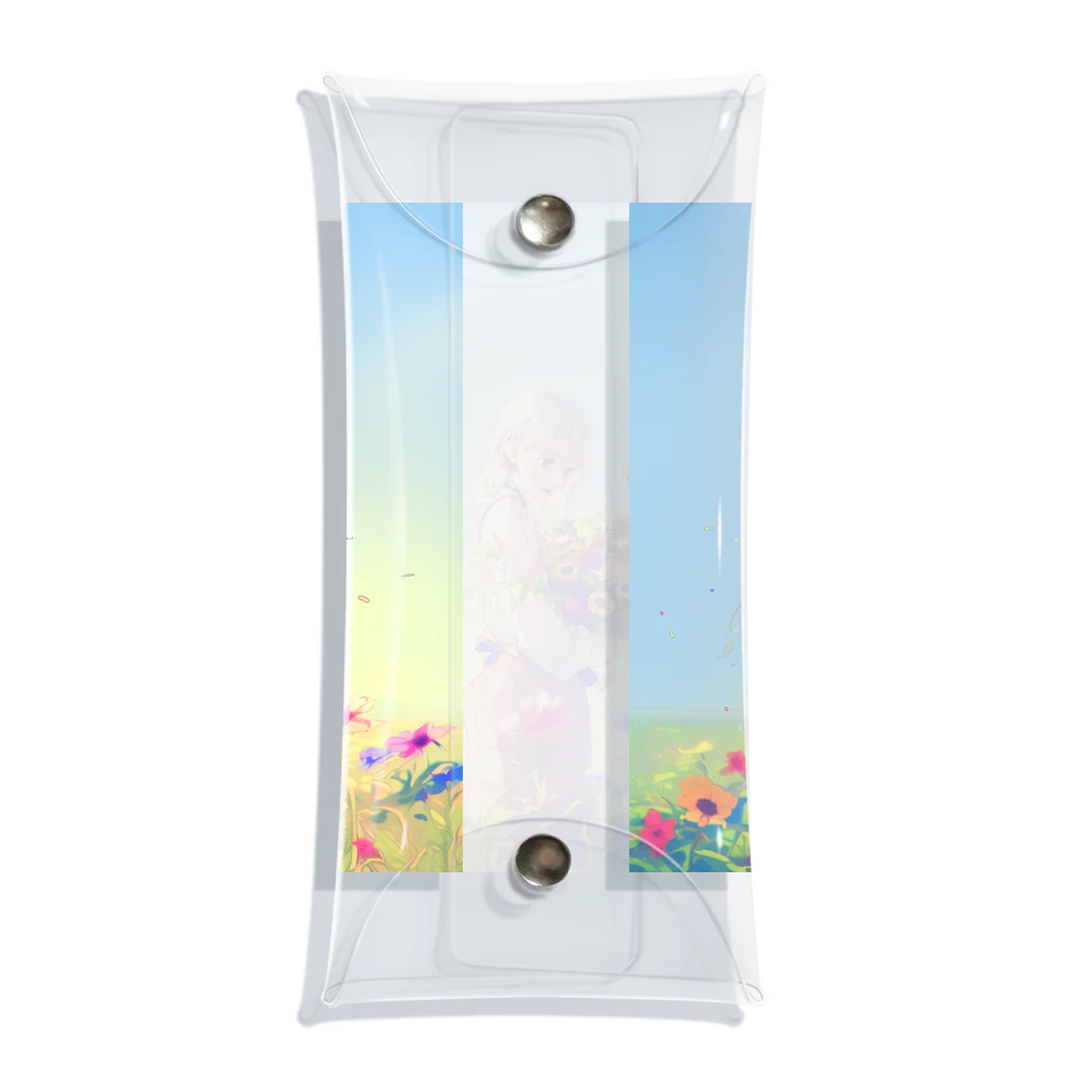 花束娘のMelody of Bouquets and Blue Sky Clear Multipurpose Case