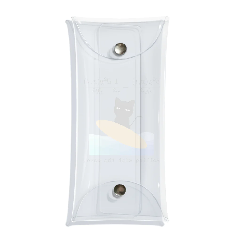 yuko_suzukiの波動方程式と波に乗るネコ Clear Multipurpose Case
