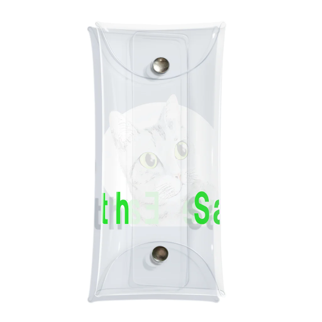 2gawaのねこさん to 白い月 save the earth Clear Multipurpose Case