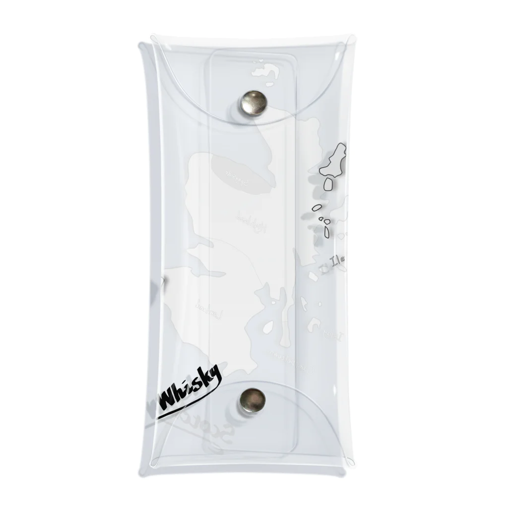 MedusasのScotch Whisky‘s  map (モノクロver) Clear Multipurpose Case