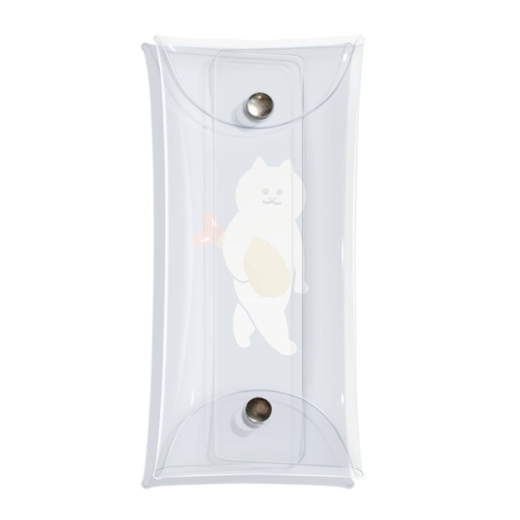 SUIMINグッズのお店のエビフライをさわやかに運ぶねこ Clear Multipurpose Case