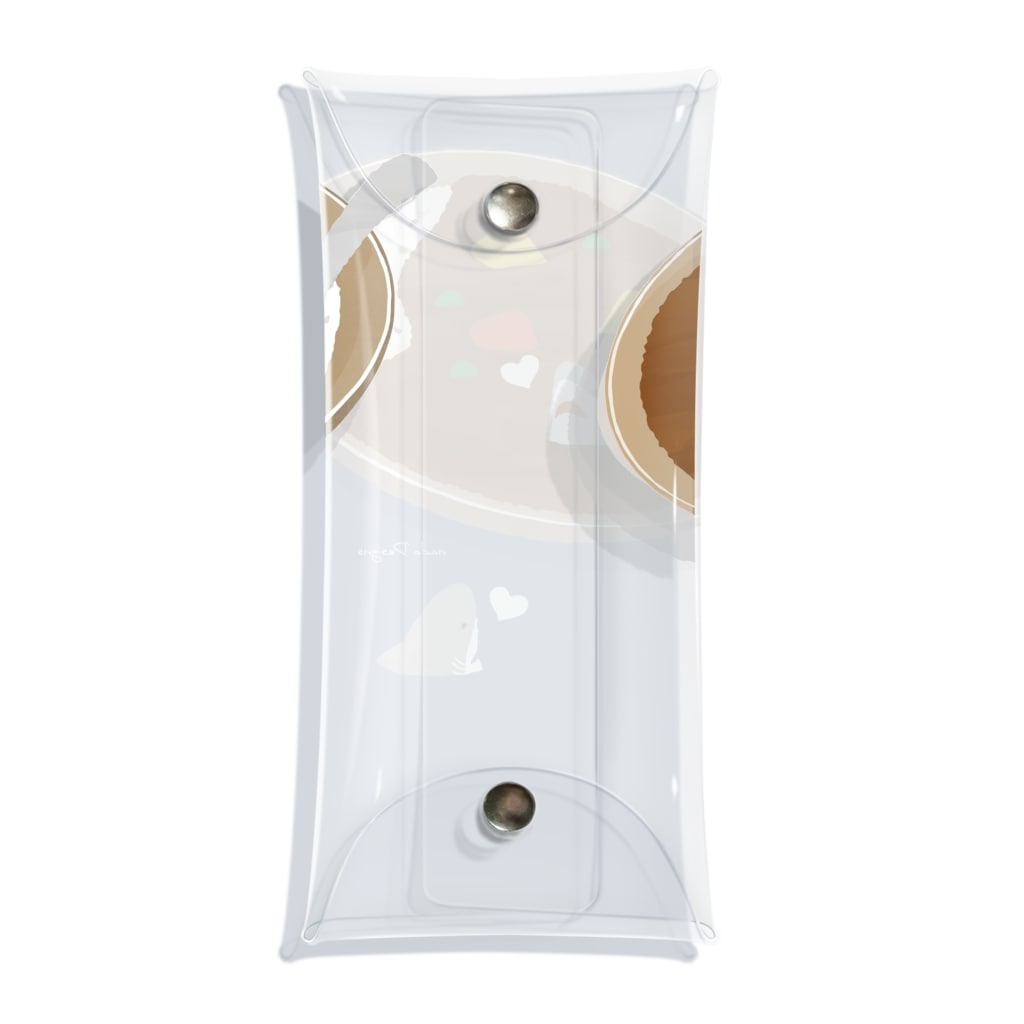 さかたようこ / サメ画家のカレーの中と外で視線を交わすサメ Clear Multipurpose Case