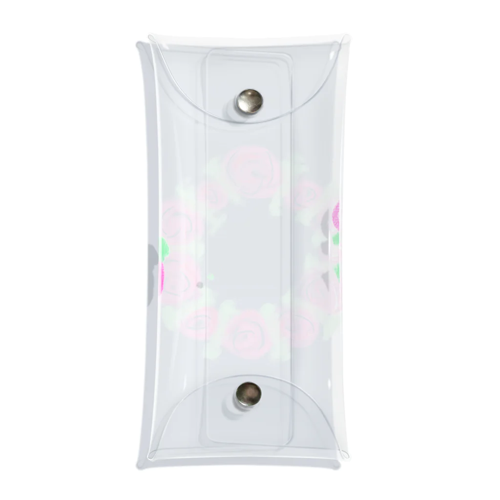 Saki YのFlower Wreath Clear Multipurpose Case