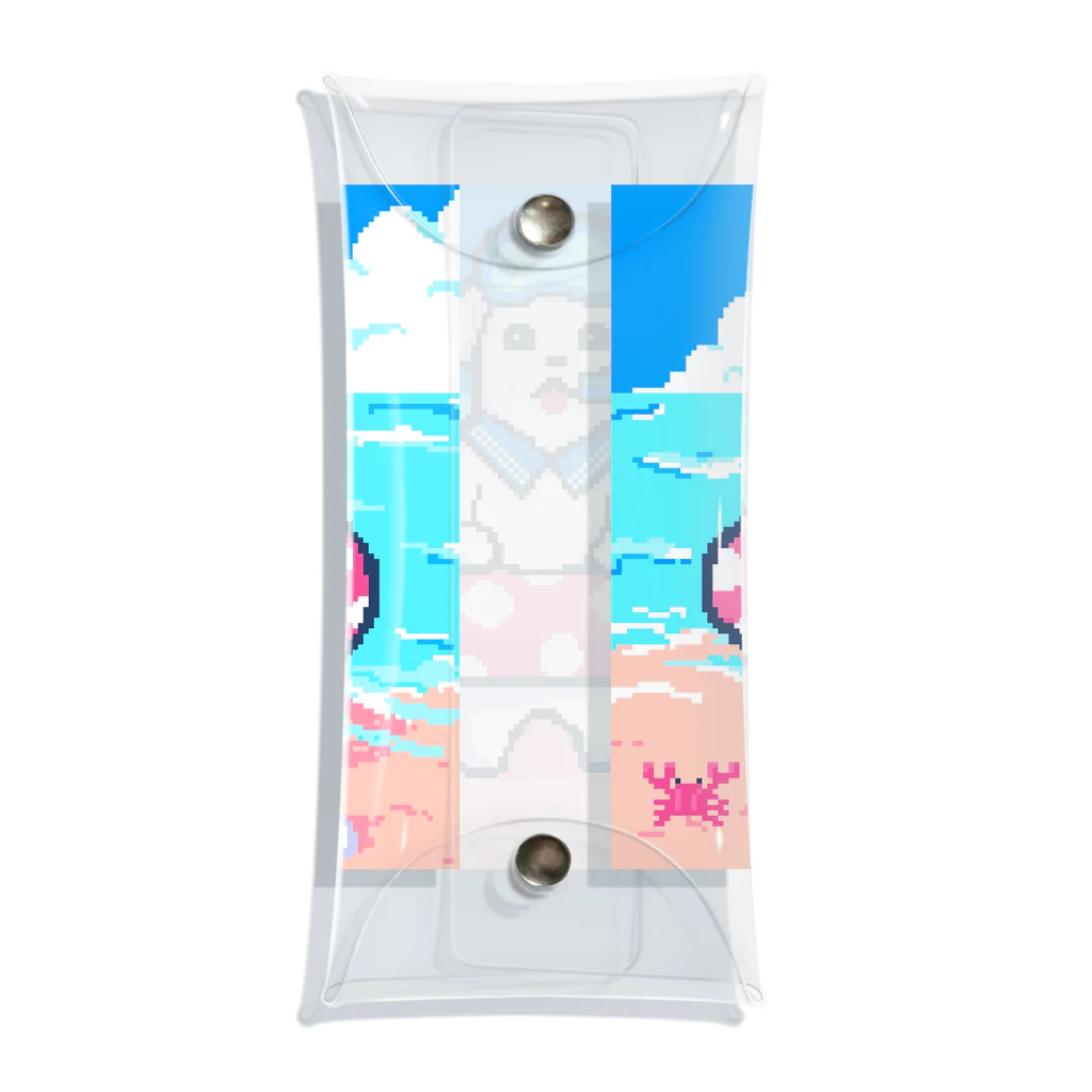 SWEET＆SPICY 【 すいすぱ 】ダーツの🐶夏が楽しみすぎる犬🌞🌊（ドット） Clear Multipurpose Case