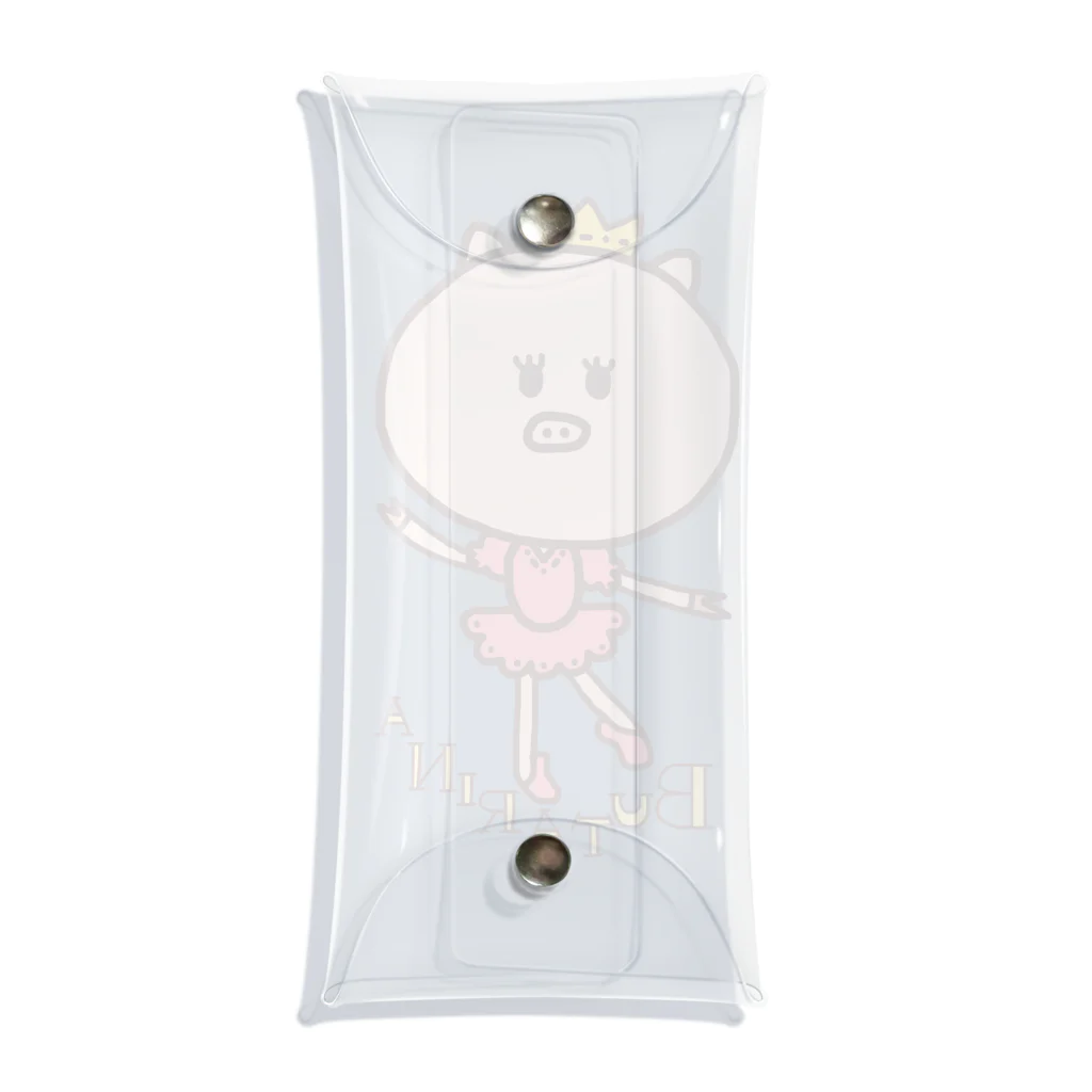 ♡バレエ♡コーヒー♡ぶたちゃん♡大好きリーナ♡のブタリーナちゃん♡ロゴあり Clear Multipurpose Case