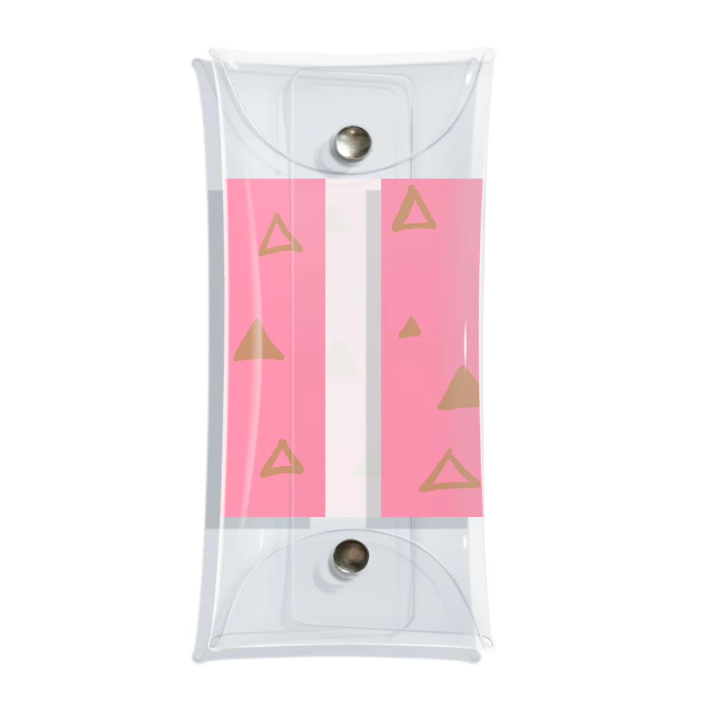 Saki YのPink Triangle Clear Multipurpose Case