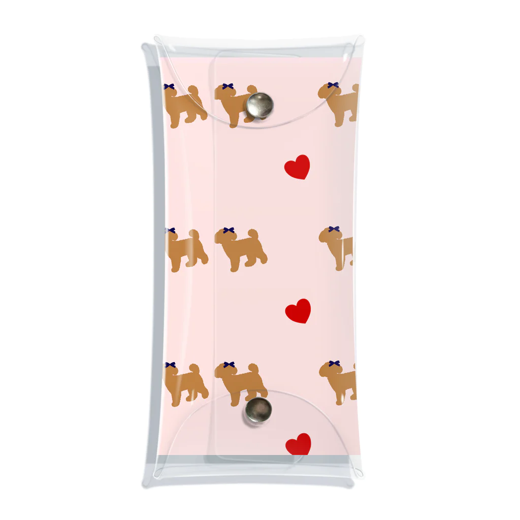 colom-dogsの【COLOM.コロ。】トイプードルハート.ピンクカラー犬グッズ！ Clear Multipurpose Case