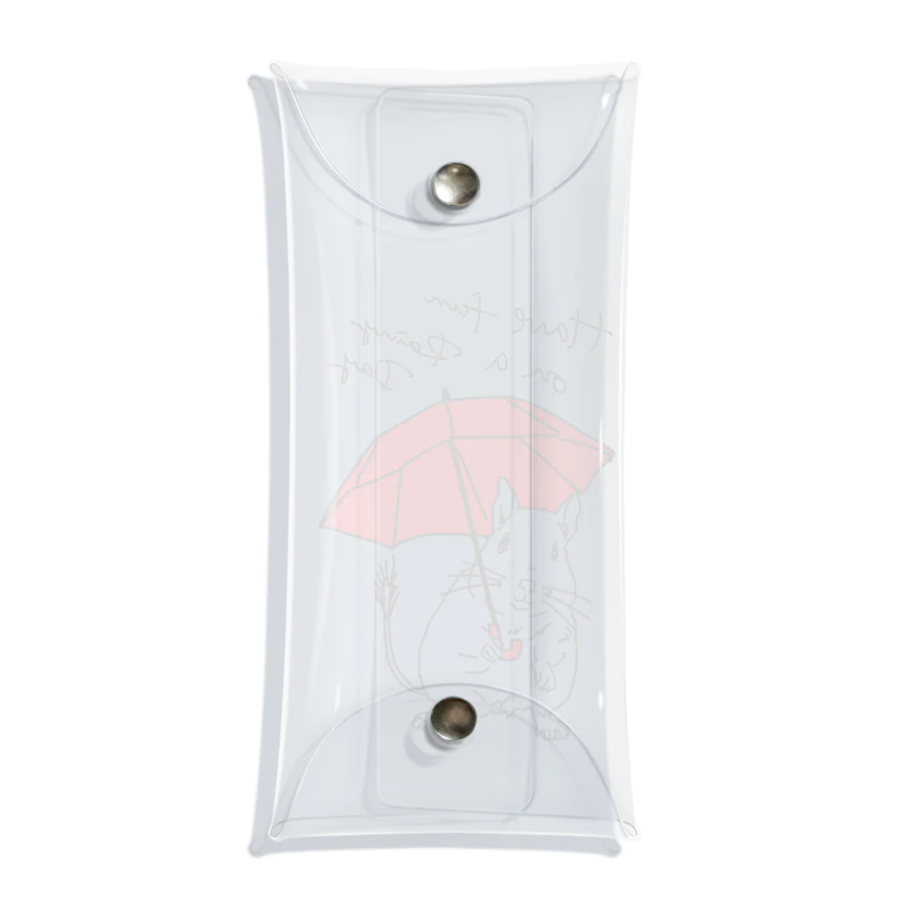 kanako-mikanのHave fun on a Rainy day (Red Umbrella) Clear Multipurpose Case