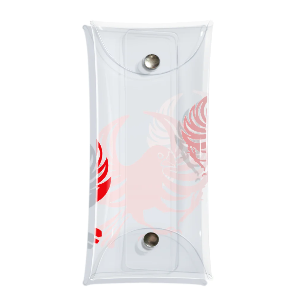 月の魚の文鳥紋～紅 Clear Multipurpose Case