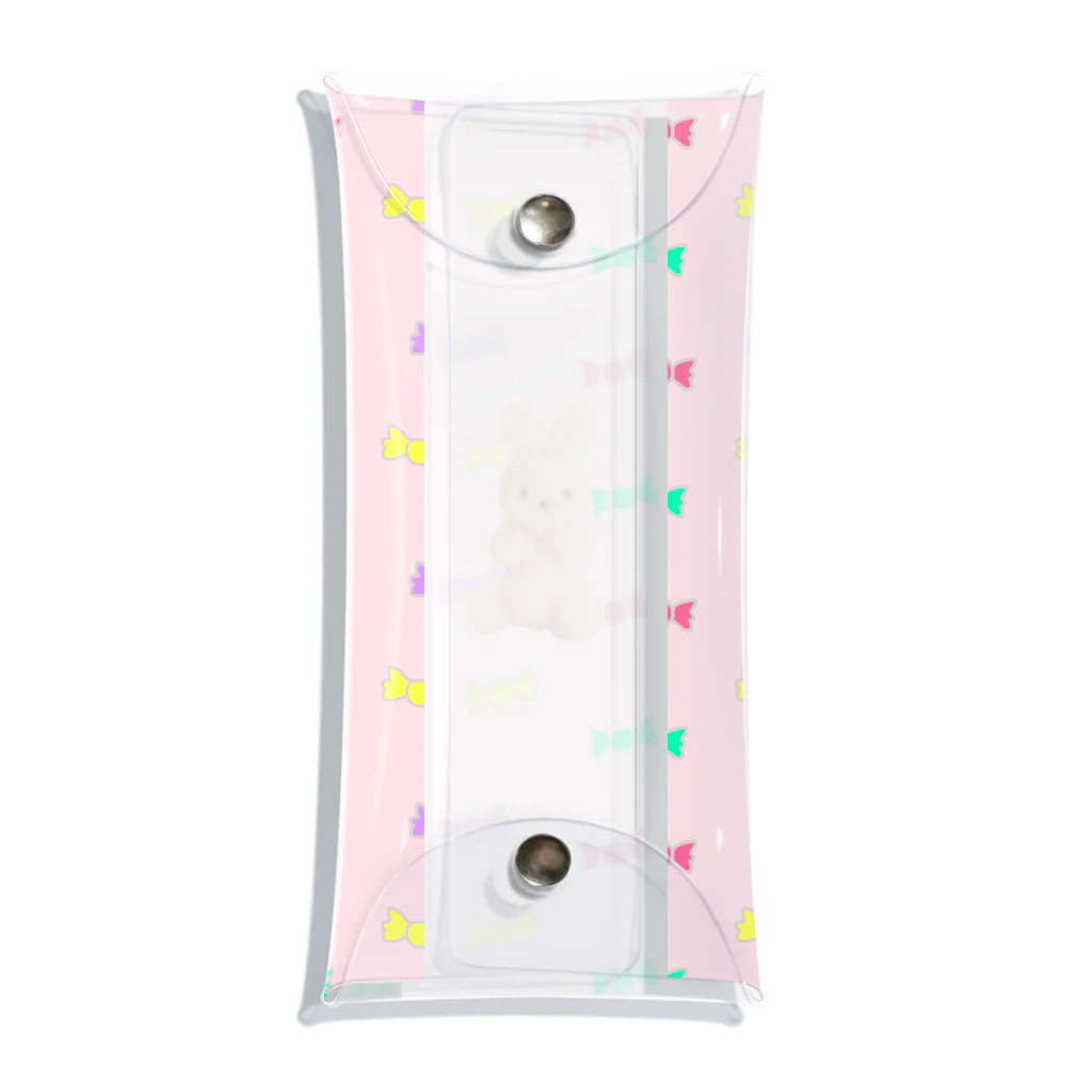 monpy shopの羊毛うさぎCANDY Clear Multipurpose Case