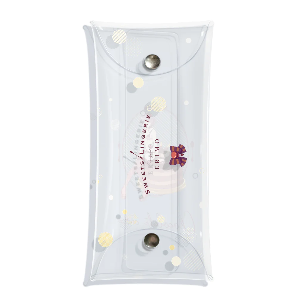 ERIMO–WORKSのSweets Lingerie clear multi case "Chocolate Cake"  Clear Multipurpose Case